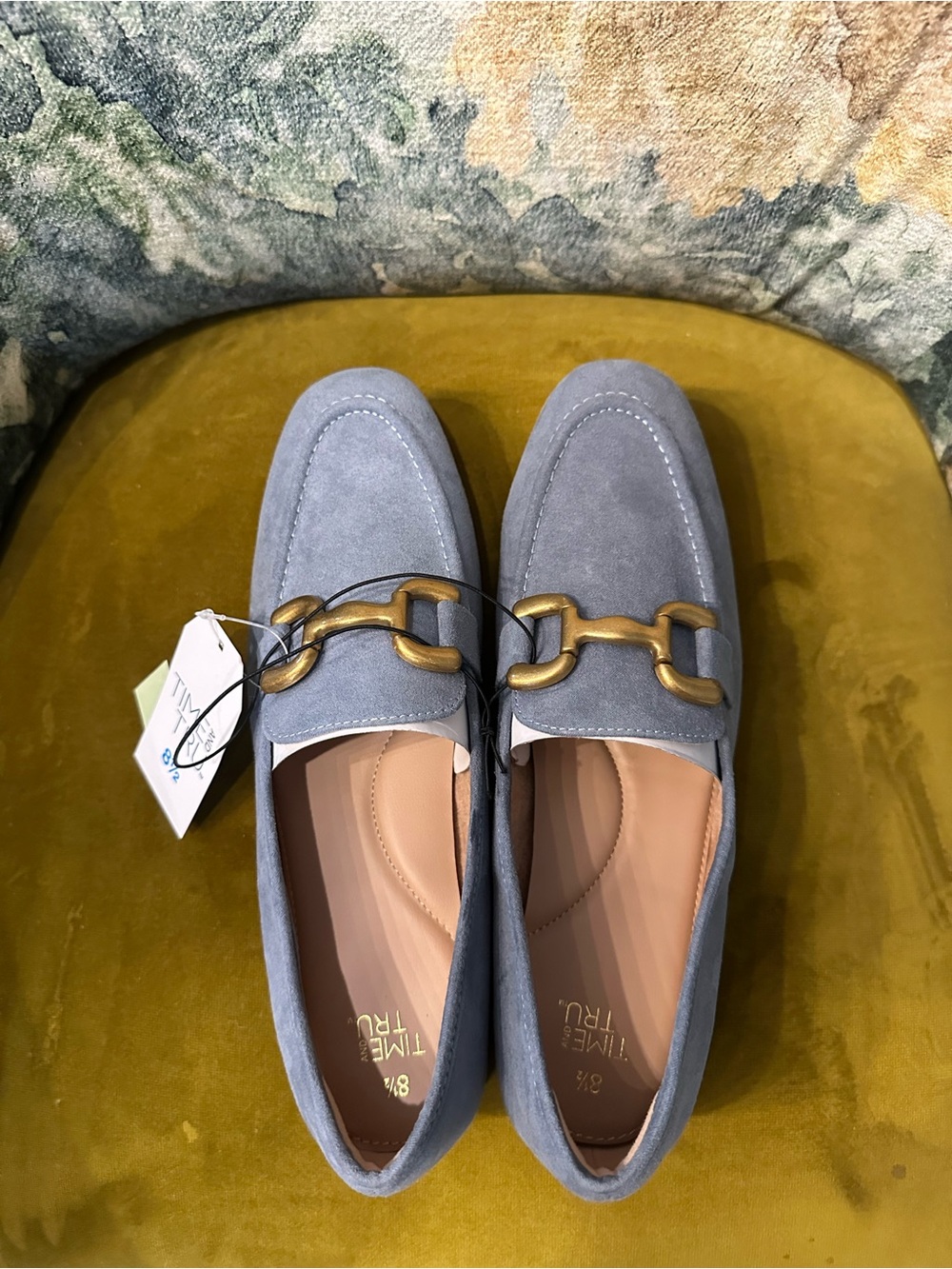 Time and Tru Wome’s Light Blue Suede Bit Loafers